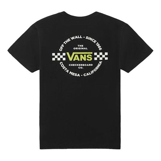 Vans Logo Short Sleeve Couple Style Black VN0A4P4XBLK1
