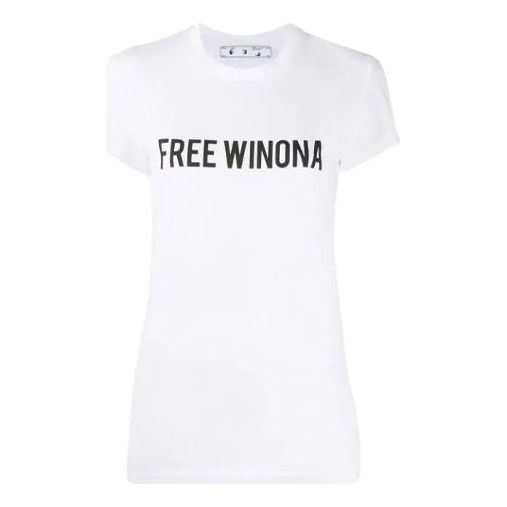 (WMNS) Off-White Winona Slim Fit White T-Shirt OWAA040E20JER0020110