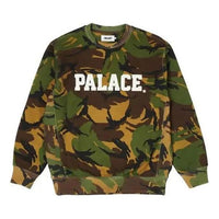 PALACE Healthily Crew Dpm Classic Large Logo Round Neck Long Sleeves Camouflage Green P20CS152