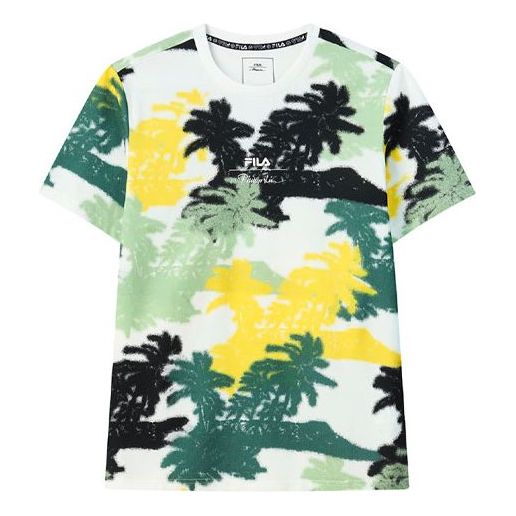 Men's FILA x 3.1phillip lim Crossover Casual Sports Round Neck Printing Short Sleeve White T-Shirt F11M126113F-IV