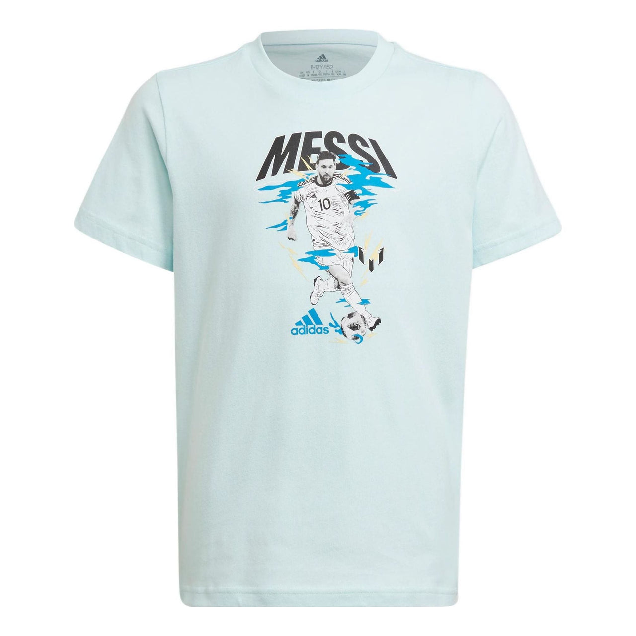 (PS) adidas Messi Printed Football T-Shirt Asia Sizing 'Blue' HG1983