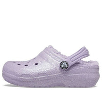 (GS) Crocs Kids Shoes Classic Glitter Lined Clogs 'Purple' 205937-530