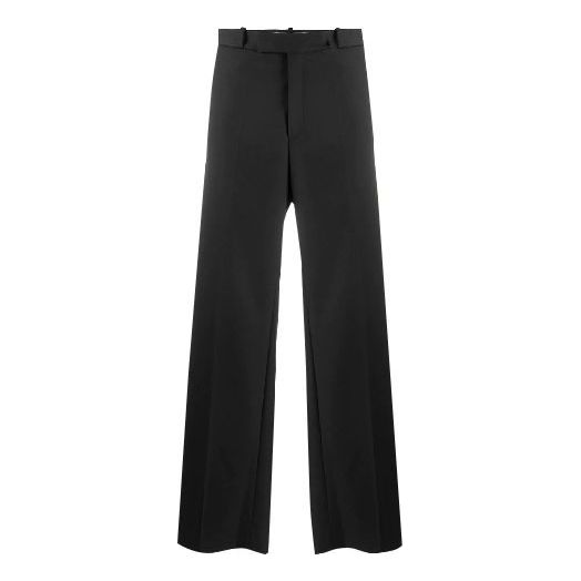 Men's Off-White Solid Color Casual Suit Long Pants/Trousers Loose Fit Black OMCA109F19F090031000