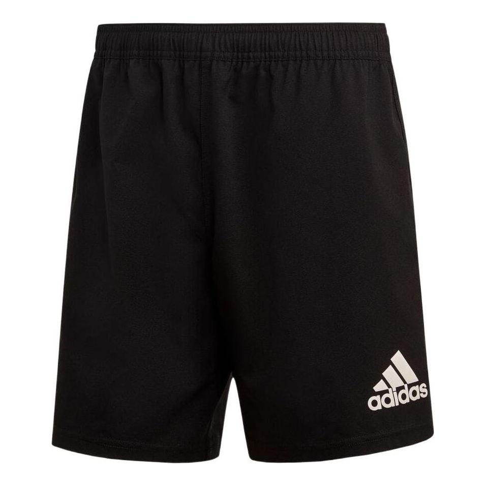 adidas Solid Color Stripe Logo Soccer/Football Training Sports Shorts Black DY8495