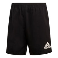 adidas Solid Color Stripe Logo Soccer/Football Training Sports Shorts Black DY8495