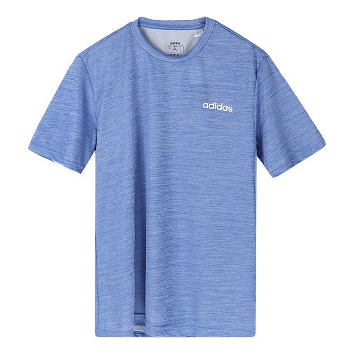 adidas Solid Color Athleisure Casual Sports Short Sleeve Blue GF3206