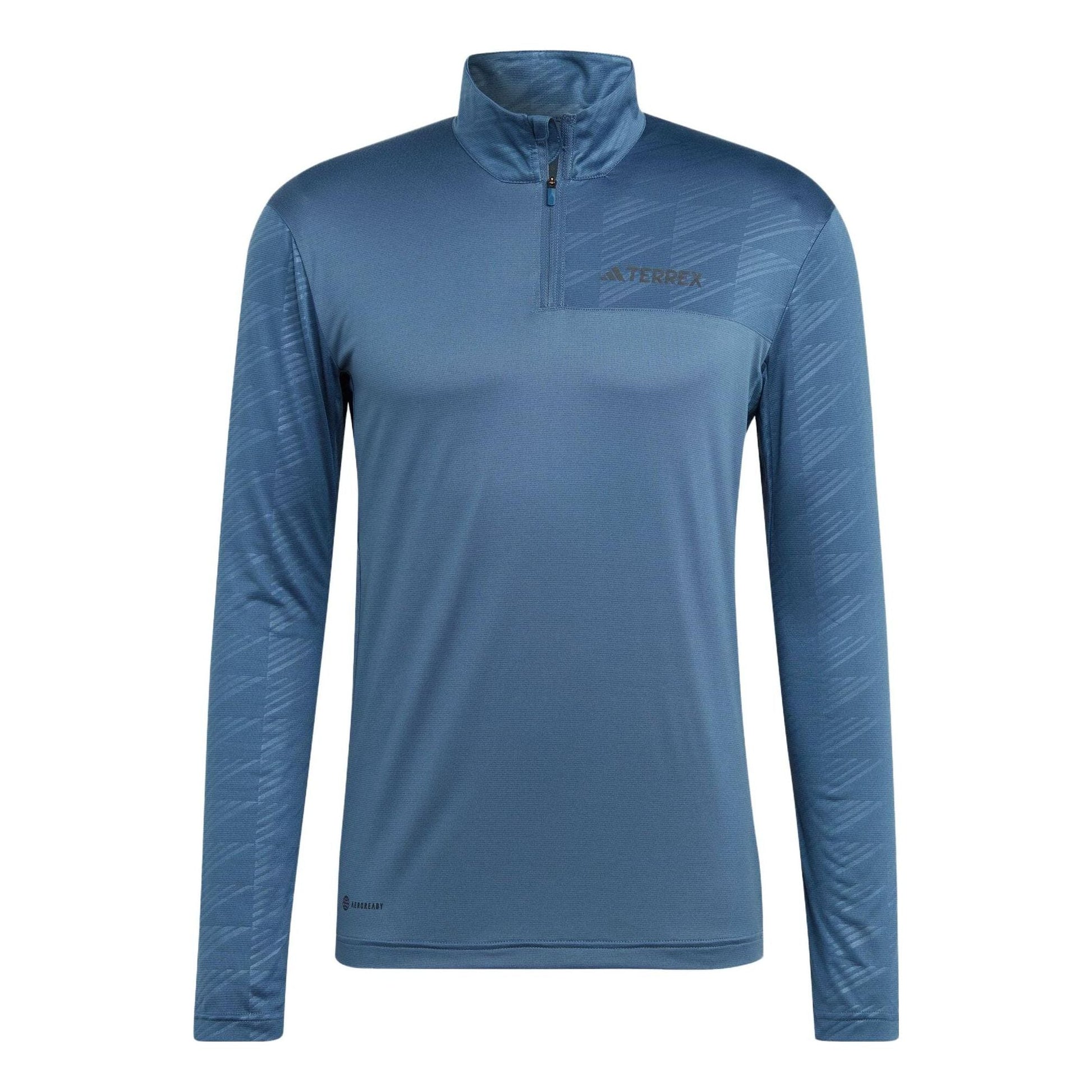 adidas TERREX Multi Half-Zip Long Sleeve Tee 'Blue' HM4020