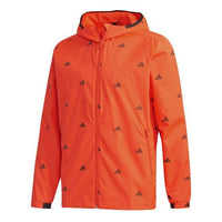 adidas Windproof Training Sports Casual Jacket Red FM9421