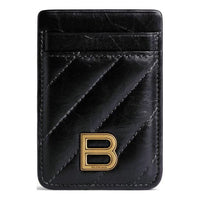 (WMNS) Balenciaga Crush Magnet Card Holder Quilted 'Black' 782132210J11000