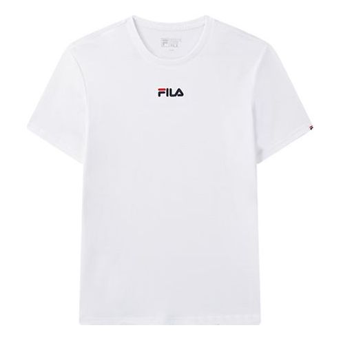 Men's FILA Chest Embroidered Logo Short Sleeve White T-Shirt F61M028103F-WT