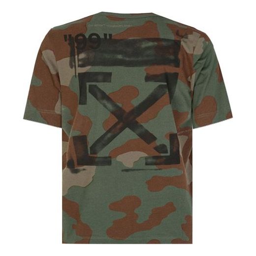 Off-White Camouflage Army Green Short Sleeve Loose OMAA038R191850169910