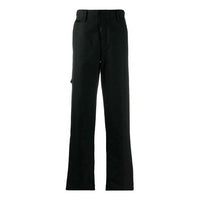 Men's Off-White Multiple Pockets Straight Solid Color Casual Long Pants/Trousers Black OMCG023F20FAB0011000