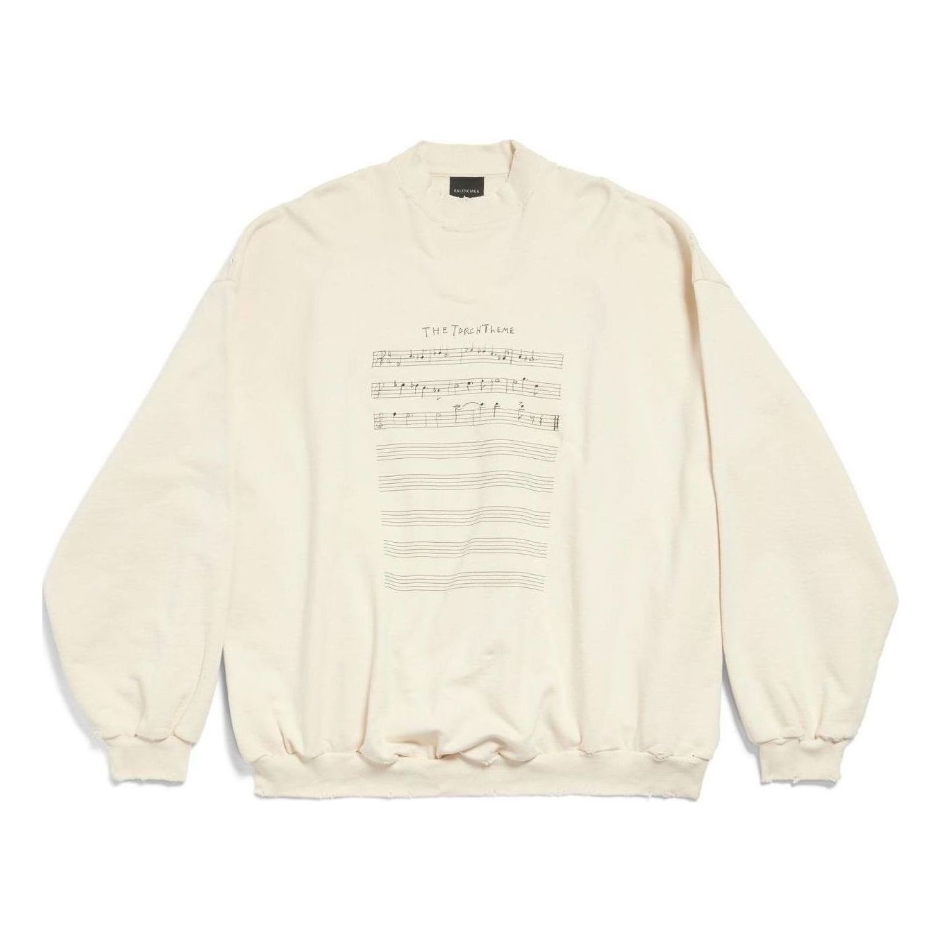 Balenciaga SS24 Logo with Sheet Music Sweater 'Beige' 699212TMVO69069