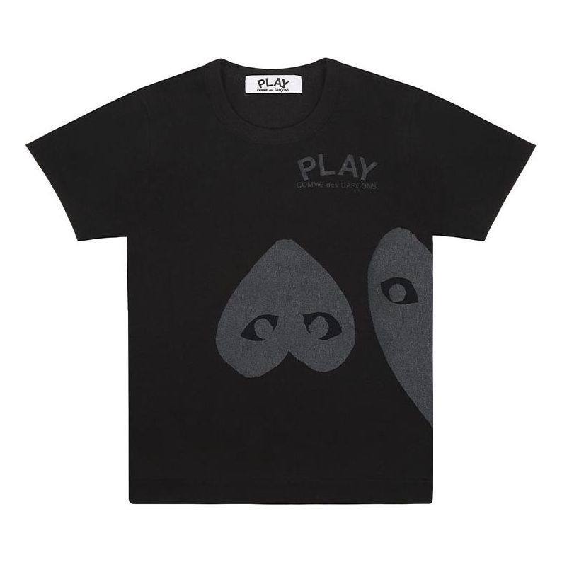 (WMNS) COMME des GARCONS PLAY Upside Down Three Hearts Tee 'Black' AZ-T195-051-1
