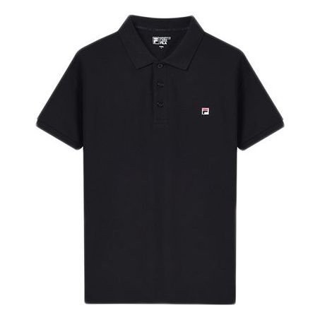 Men's FILA Logo Sports Knit Black Polo Shirt F11M918105F-BK