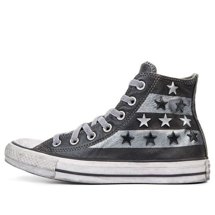 Converse Chuck Taylor All Star Leather Vintage Star Studs High Top 'Black White' 165760C