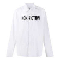 Off-White FW20 Non-Fiction Printing Long-sleeved Shirt Men White OMGA127E20FAB0020110