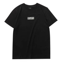 Vans Logo Printing Short Sleeve Couple Style Black VN0A4MMCBLK