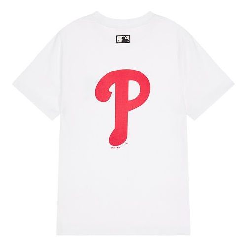MLB  Disney Mickey Crossover Philadelphia Phillies Basic Printing Short Sleeve Unisex White 31TSK2031-10W