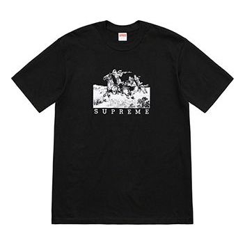 Supreme SS19 Riders Tee Black Printing Short Sleeve SUP-SS19-713