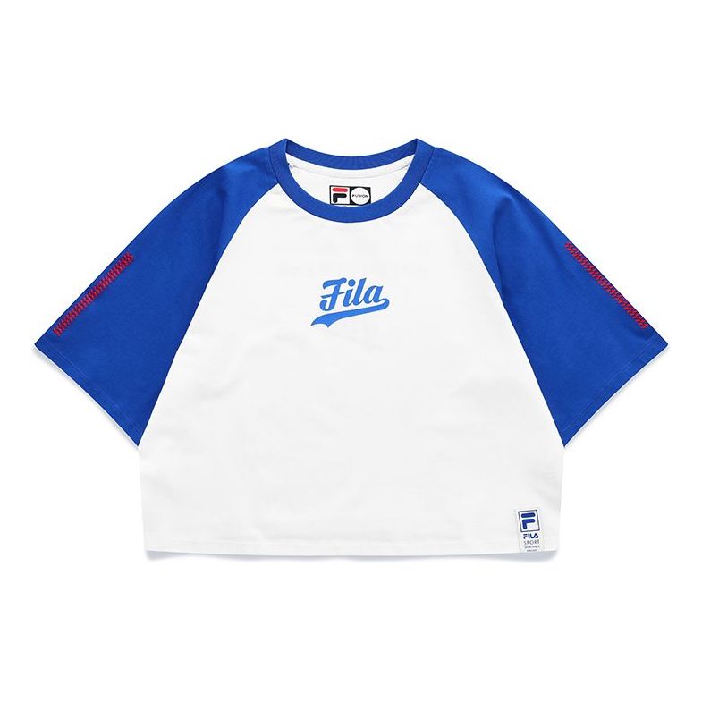 FILA FUSION Colorblock Round Neck Short Sleeve White T11W122111A-WT
