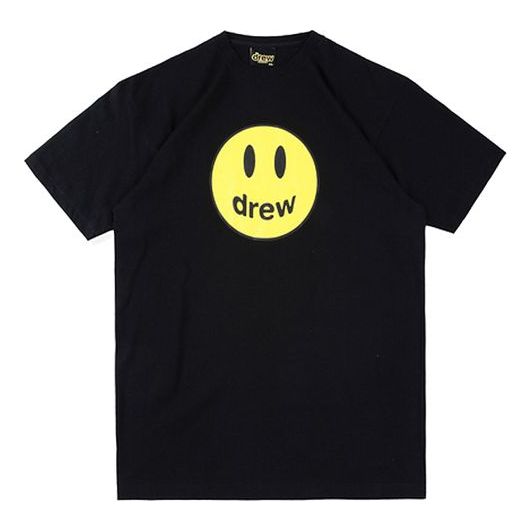 Drew House Smiling Face Short Sleeve Couple Style Black DR0143