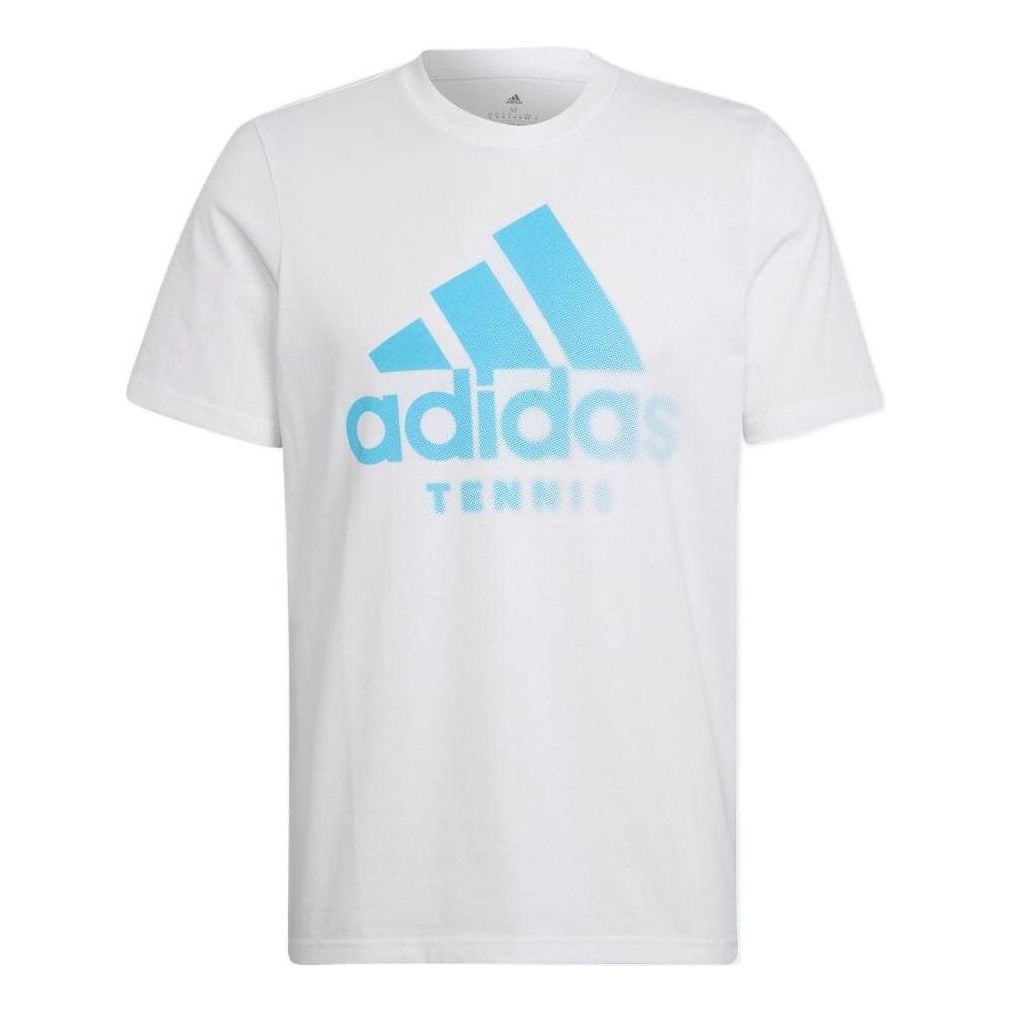 Men's adidas Alphabet Geometry Logo Printing Round Neck Pullover Sports Short Sleeve Japanese Version White T-Shirt HA0969
