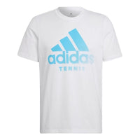 Men's adidas Alphabet Geometry Logo Printing Round Neck Pullover Sports Short Sleeve Japanese Version White T-Shirt HA0969