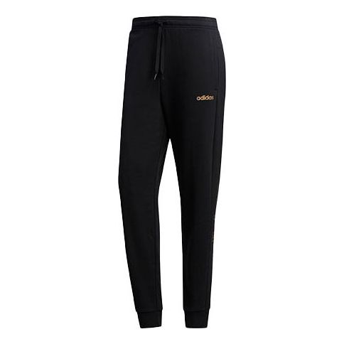 adidas M Ess Br Pnt logo Casual Cozy Bundle Feet Sports Pants Black FM3443