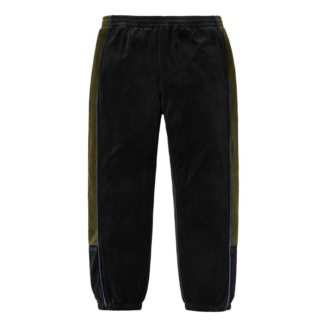Supreme FW18 Velour Track Pant Black Velvet Long Pants Casual Pants SUP-FW18-247