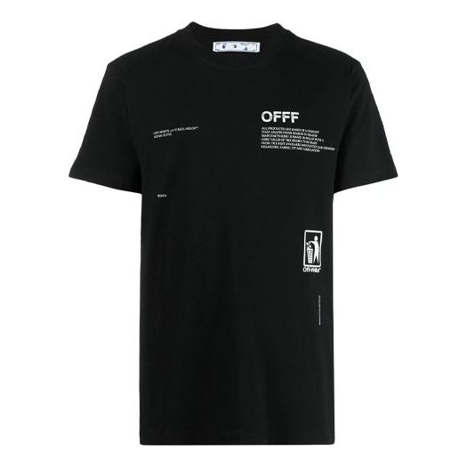 Off-White SS21 Arrows Printing Round Neck Printing Short Sleeve Ordinary Version Black OMAA027S21JER0271001