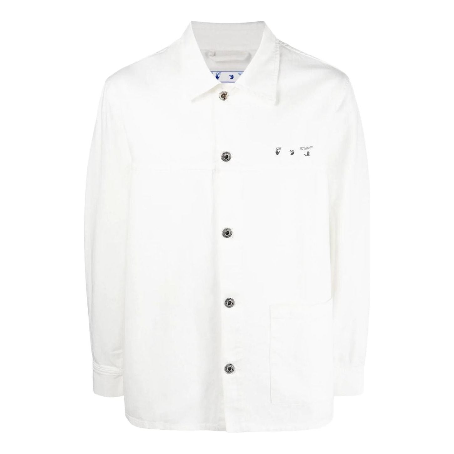 Men's Off-White FW22 Arrow Pattern Printing Long Sleeves Version White Shirt OMYD039C99DEN0010110