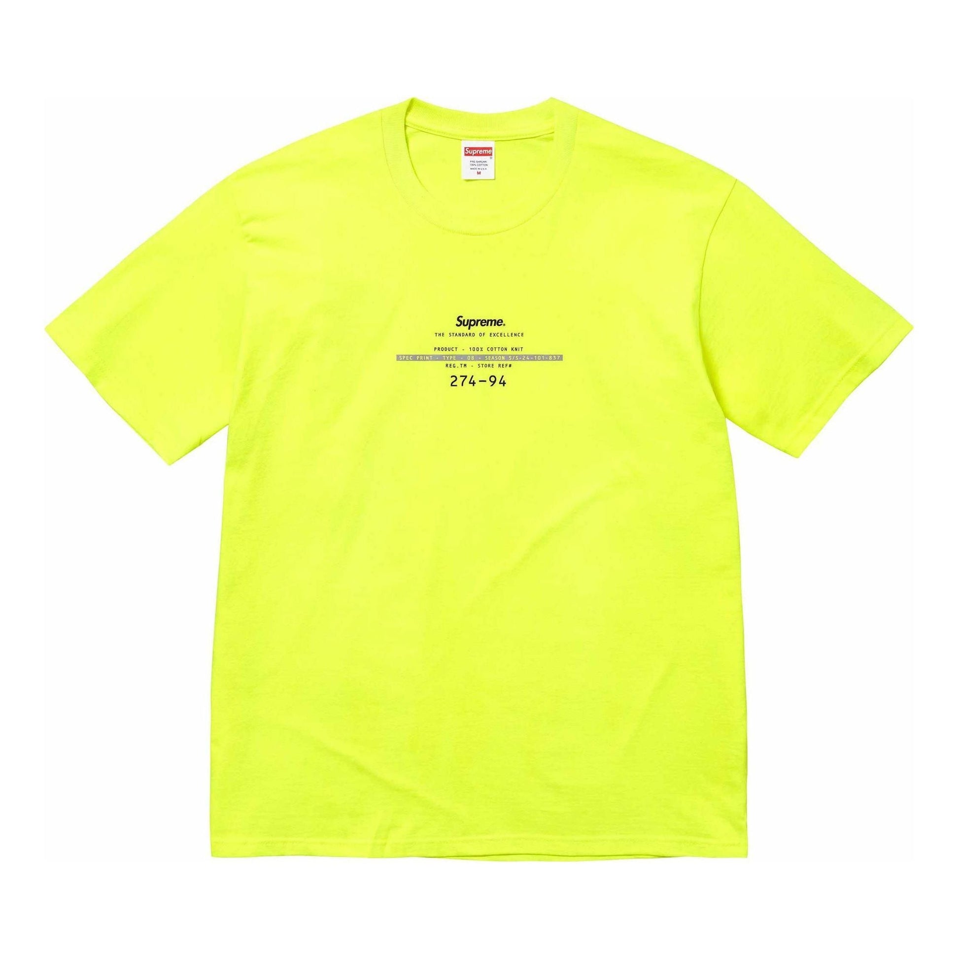 Supreme Standard T-Shirt 'Yellow' SUP-SS24-032