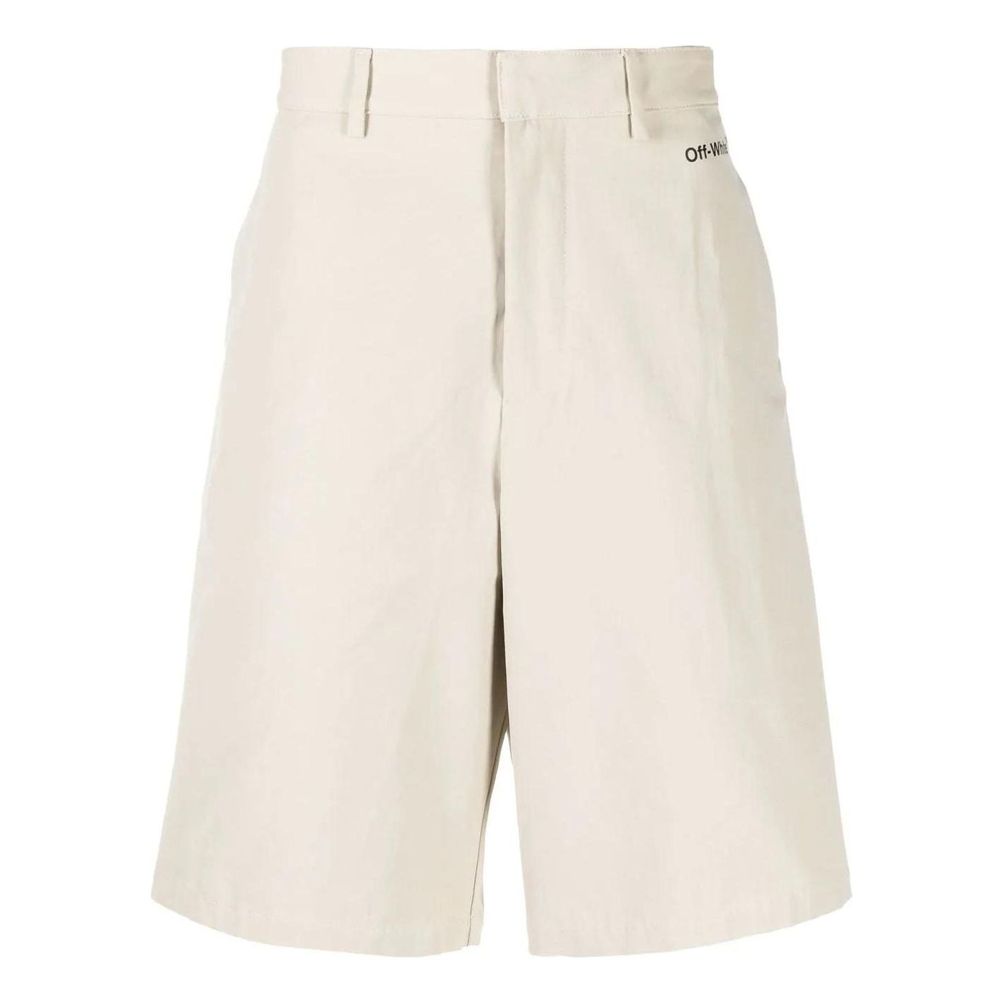 Men's Off-White SS22 Arrow Printing Bermuda Shorts Beige OMCB071S22FAB0011710