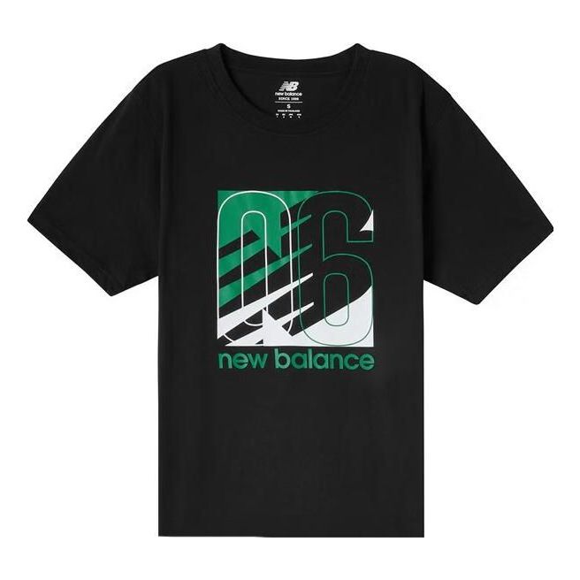 New Balance Printed Round Neck Tee Asia Sizing 'Black Green' MT11909-BK