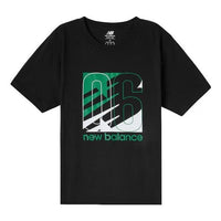New Balance Printed Round Neck Tee Asia Sizing 'Black Green' MT11909-BK