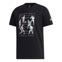 adidas Ub Gfx Tee 2 Funny Printing Sports Short Sleeve Black GF3988