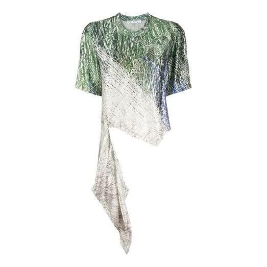 (WMNS) Off-White SS20 Asymmetric-Hem Abstract Print OWAD116S20FAB0010810
