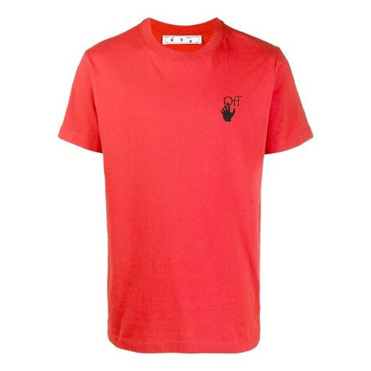 Off-White SS21 Logo Printing Round Neck Short Sleeve Version Red OMAA027S21JER0052510