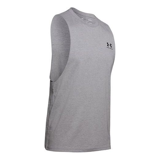 Under Armour Sportstyle Left Chest Cut-Off Tank Top 'Grey' 1329286-035