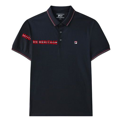 FILA Casual Cotton Alphabet Printing Short Sleeve polo Blue F11M121125F-NV