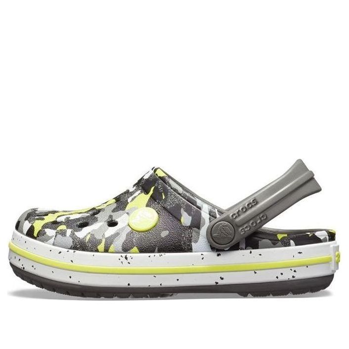 (GS) Crocs Crocband Camo Printed Clogs 'Grey Black Yellow' 205301-0ED