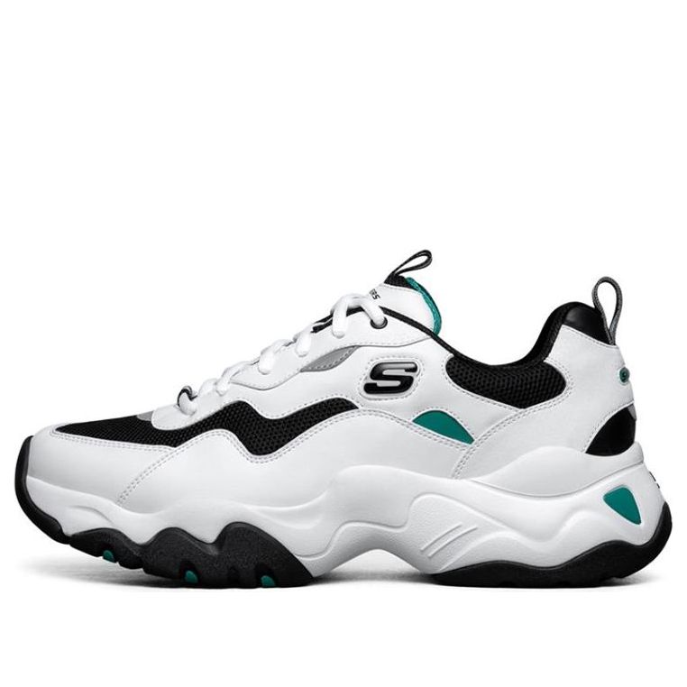 Skechers D'lites 3.0 Running Shoes White/Black/Green 888004-WGRN