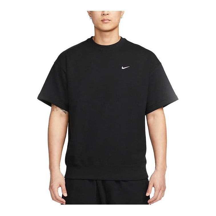 Nike Solo Swoosh Short Sleeve French Terry Top Asia Sizing 'Black' DX0881-010