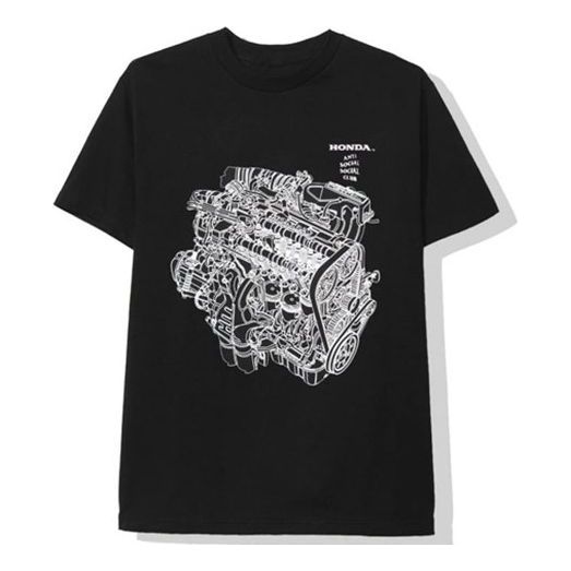 ASSC Printing Pattern Short Sleeve Unisex Black ASST370