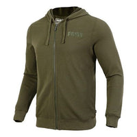 PUMA Modern Basics Logo Printing Solid Color Sports Hooded Jacket Green 846411-44