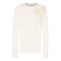 Off-White Solid Color Round Neck Pullover Long Sleeves Loose Fit Creamy White OMAB050G20JER0010303