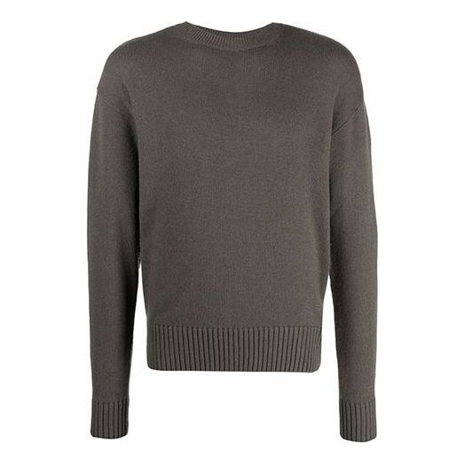 Men's Off-White Basic Pullover Wool Sweater Loose Fit Brown OMHE091F21KNI0015555