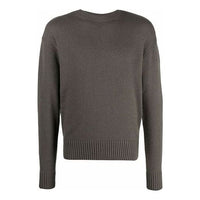 Men's Off-White Basic Pullover Wool Sweater Loose Fit Brown OMHE091F21KNI0015555