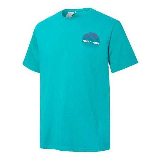 PUMA Printing Round Neck Short Sleeve Blue 530599-61